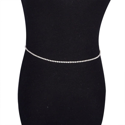 ✨💃 Simple Bling Rhinestone Belly Chain – Summer Waist Jewelry for Women 👙🌞