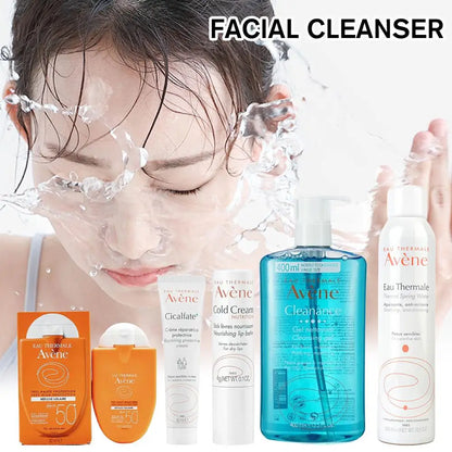 🌞 Avène Facial Cleanser + SPF 50+ Sunscreen 🧴 | Deep Cleansing ✨ | Whitening & Cold Cream Care 🌸 | Dirt Removal 🚿 | Moisturizing Gel Skin Care 💧