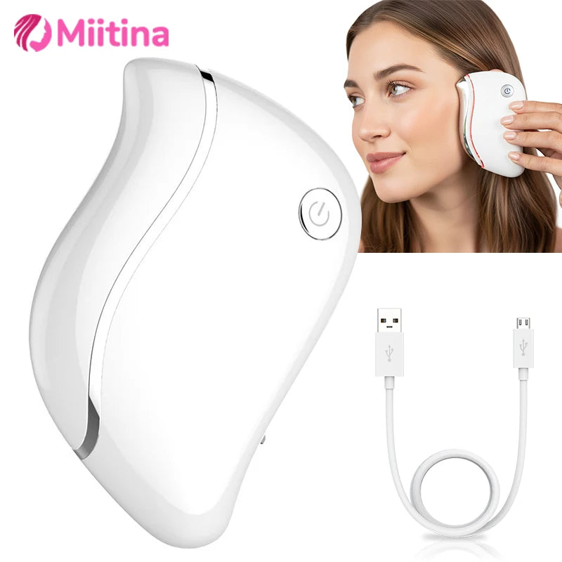 4-in-1 Electric Facial Gua Sha Massager with Heat and Red Light