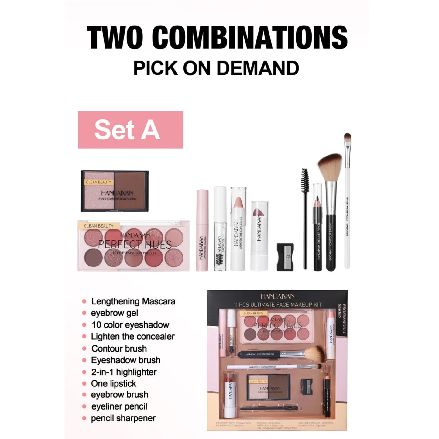 💄 Professional Makeup Kit (11 PCS) ✨ | Eyeshadow 🎨 | Contour 🌟 | Blusher 🌸 | Waterproof & Highly Pigmented 💎 | Smudge-Proof Face Cosmetics Collection 💖