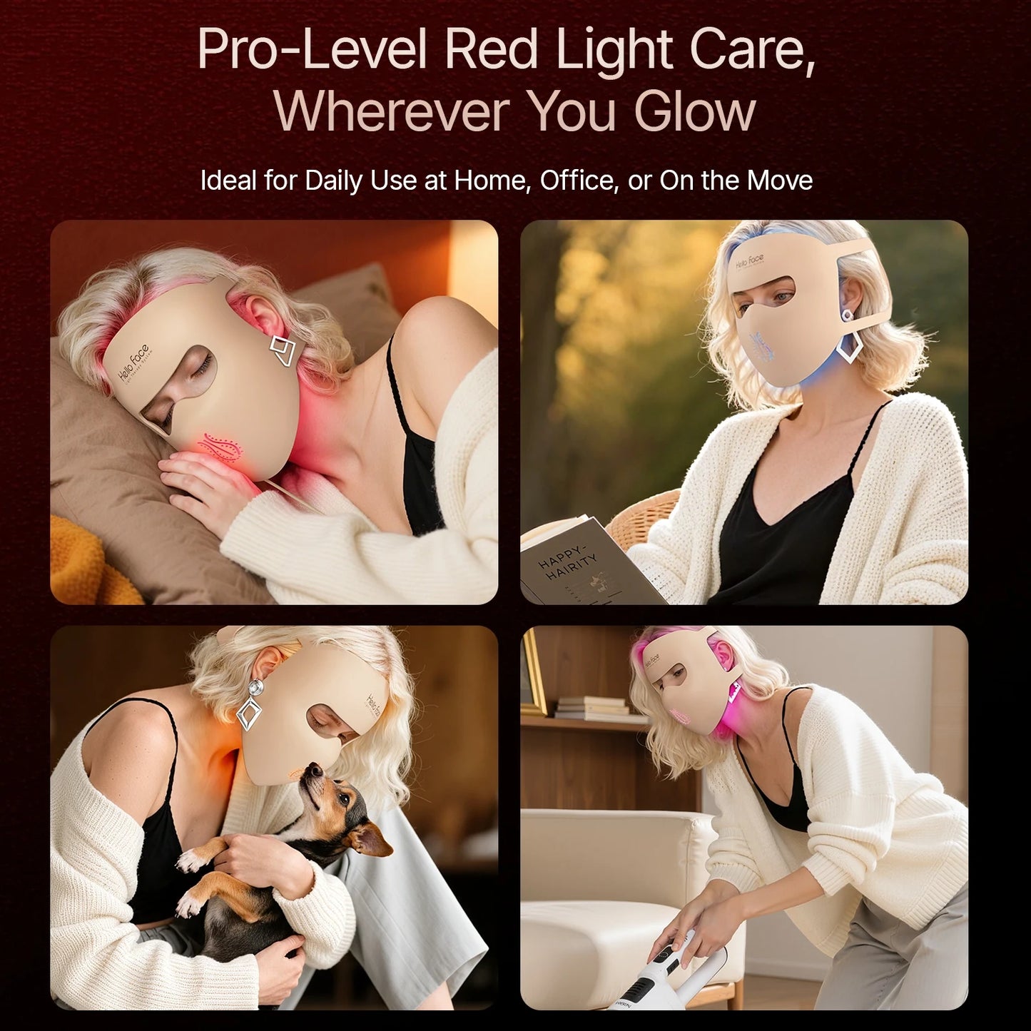 Hello Face M300 LED Light Therapy Mask - Anti-Aging & Acne Care