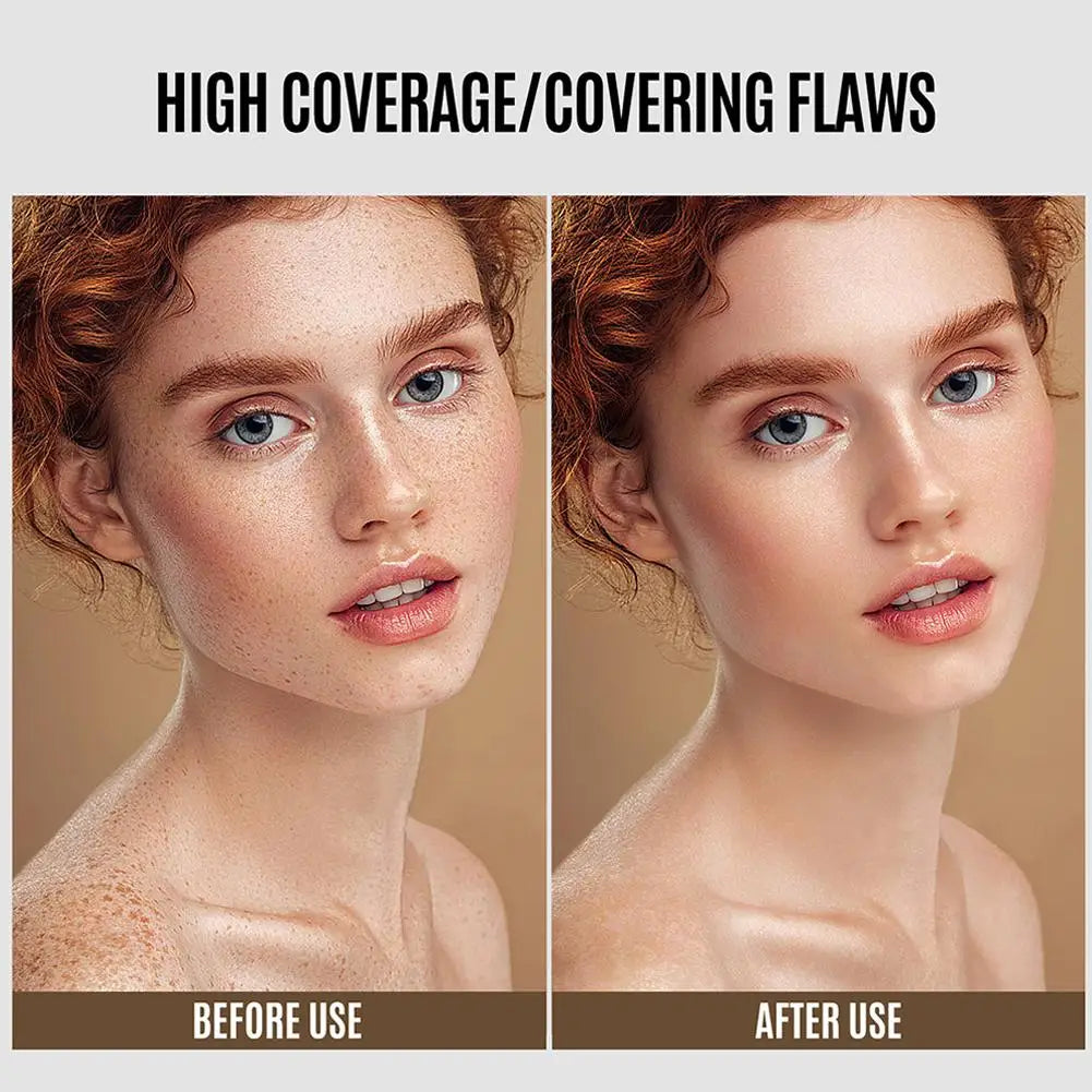 💄 Professional Makeup Kit ✨ | Natural Matte Liquid Foundation 🧴 | Full Coverage 24H 😍 | Includes Flat Top Brush 🖌️ & Sponge 🧽 | Lightweight Long-Lasting Makeup 💖