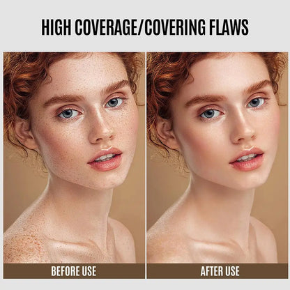 💄 Professional Makeup Kit ✨ | Natural Matte Liquid Foundation 🧴 | Full Coverage 24H 😍 | Includes Flat Top Brush 🖌️ & Sponge 🧽 | Lightweight Long-Lasting Makeup 💖