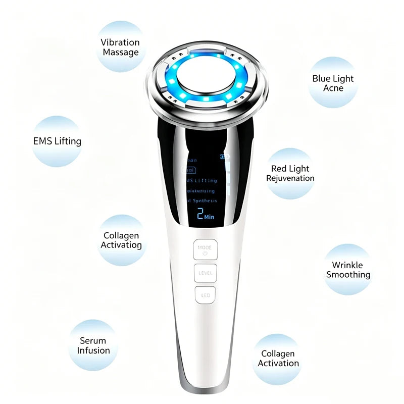 EMS Facial Massager with Microcurrent Deep Cleaning and Cool Compress