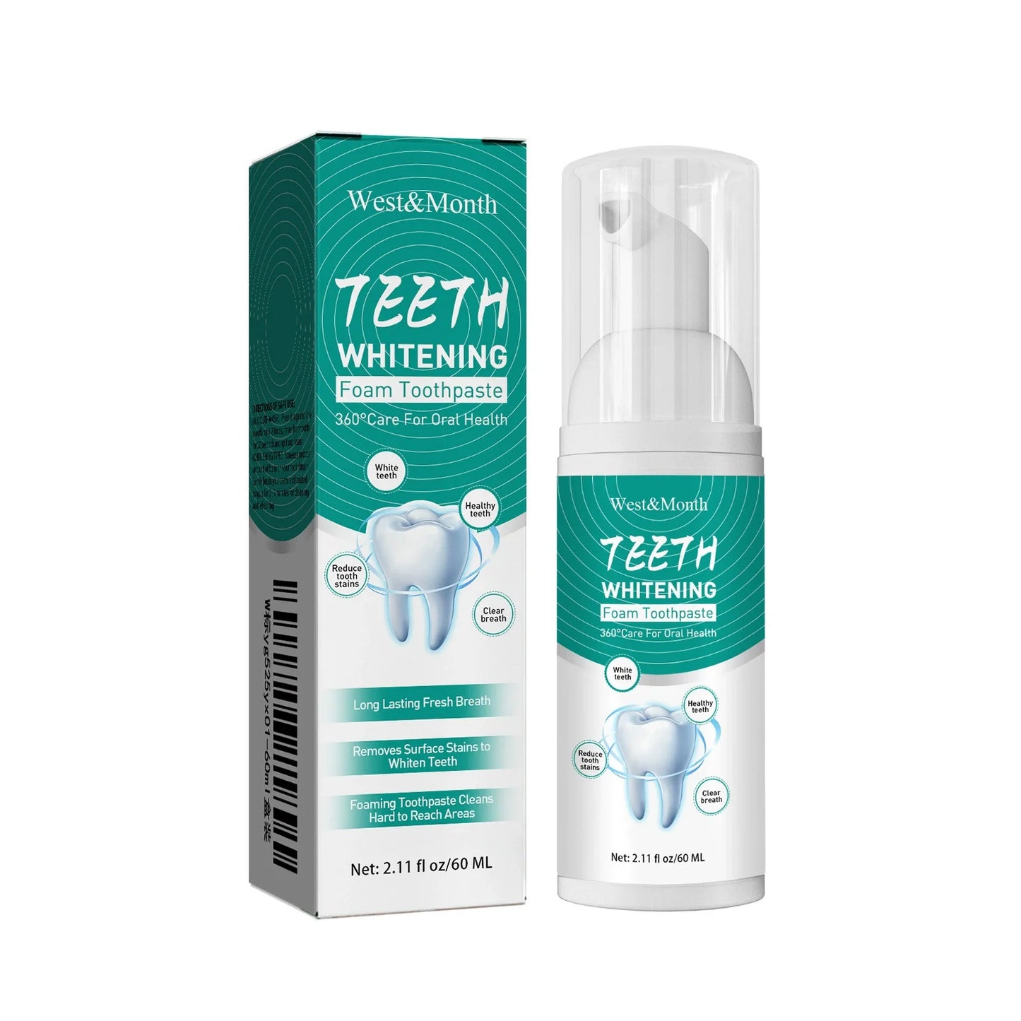 😁✨ Whitening Foam Toothpaste – Clean, Protect & Freshen Breath 🦷🌿
