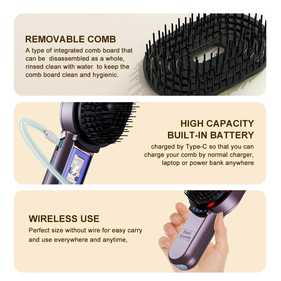 4-in-1 Head Spa Massage Comb with Plasma and NIR Photon Light