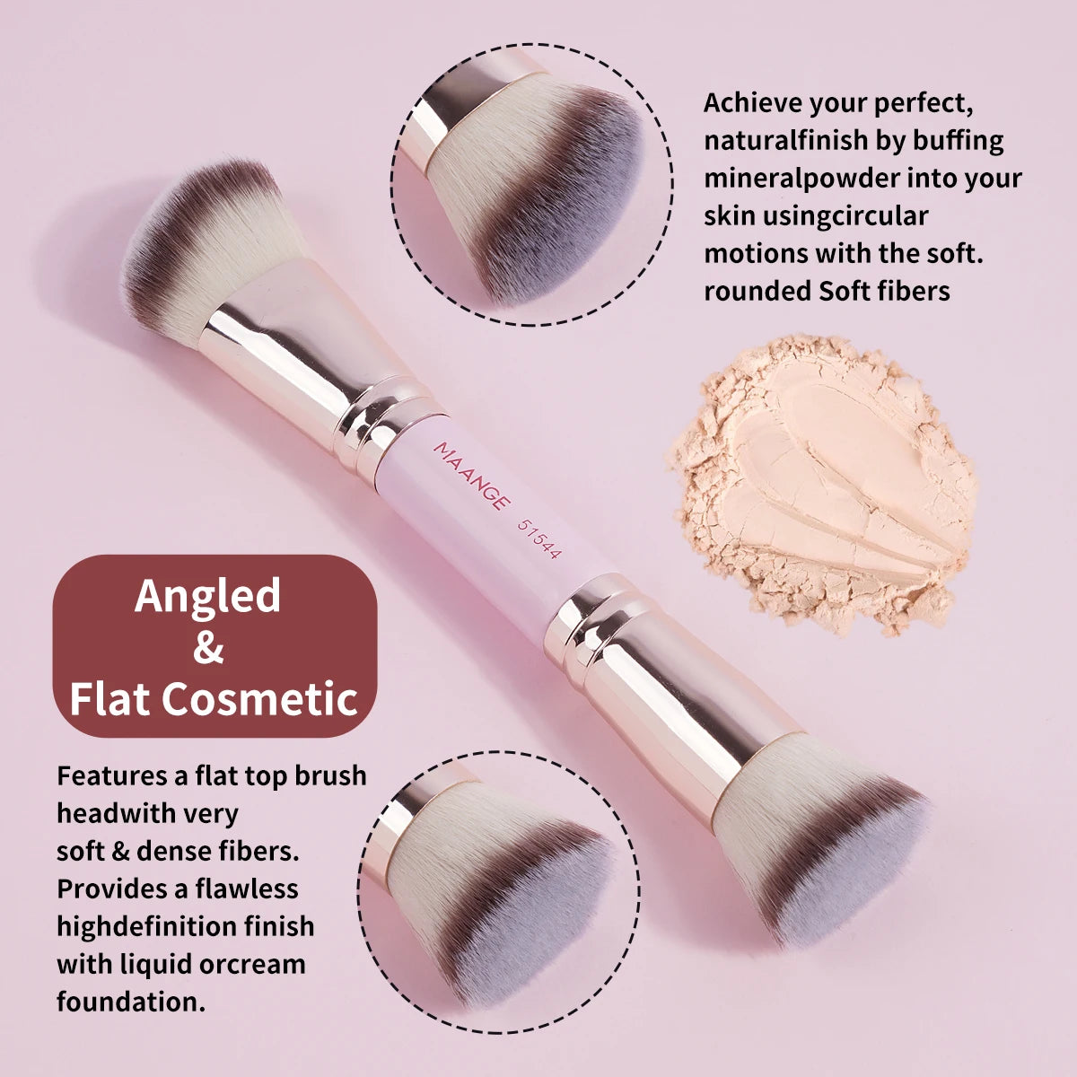 ✨ MAANGE 4pcs Makeup Brush Set 💄 | Dual-Ended Brushes 🖌️ | Foundation, Powder & Blush 🌸 | Eyeshadow Detailing 👁️ | Beginner-Friendly & Travel Box 🧳