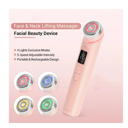 Microcurrent LED Face and Neck Lifting Massager for Skin Rejuvenation