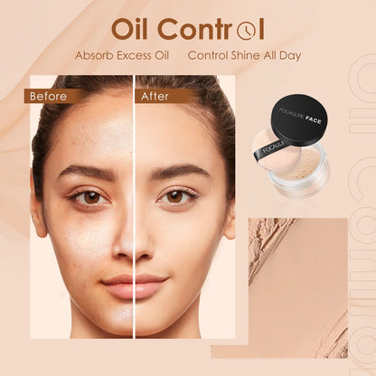 🌸 FOCALLURE 9-Color Loose Powder – Brightening, Oil-Control, Long-Lasting & Waterproof Setting Powder 💎✨