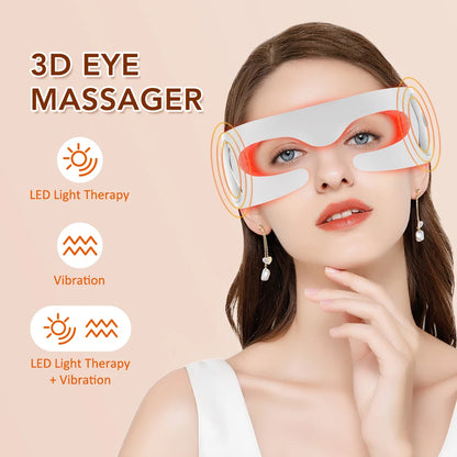 Professional 3D Eye Massager with Red Light Therapy – Designed to Relieve Eye Strain, Relax Muscles and Reduce the Appearance of Dark Circles