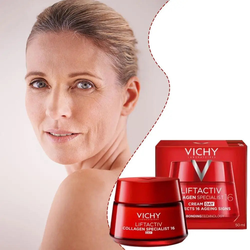 🌙 Vichy Collagen Firming Night Cream 💎 | Deep Moisturizing 💧 | Wrinkle Reduction & Anti-Aging ✨ | Visible Results in 16 Days ⏳ | Day & Night Skin Care 🌸