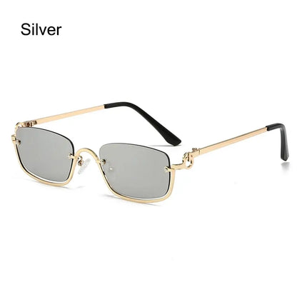 🕶️ Trendy Small Square Sunglasses 😎 | Women & Men 👩‍🦰👨 | Metal Half Frame ✨ | Hip-Hop Retro Style 🎤 | Vintage Narrow Shades 🔥