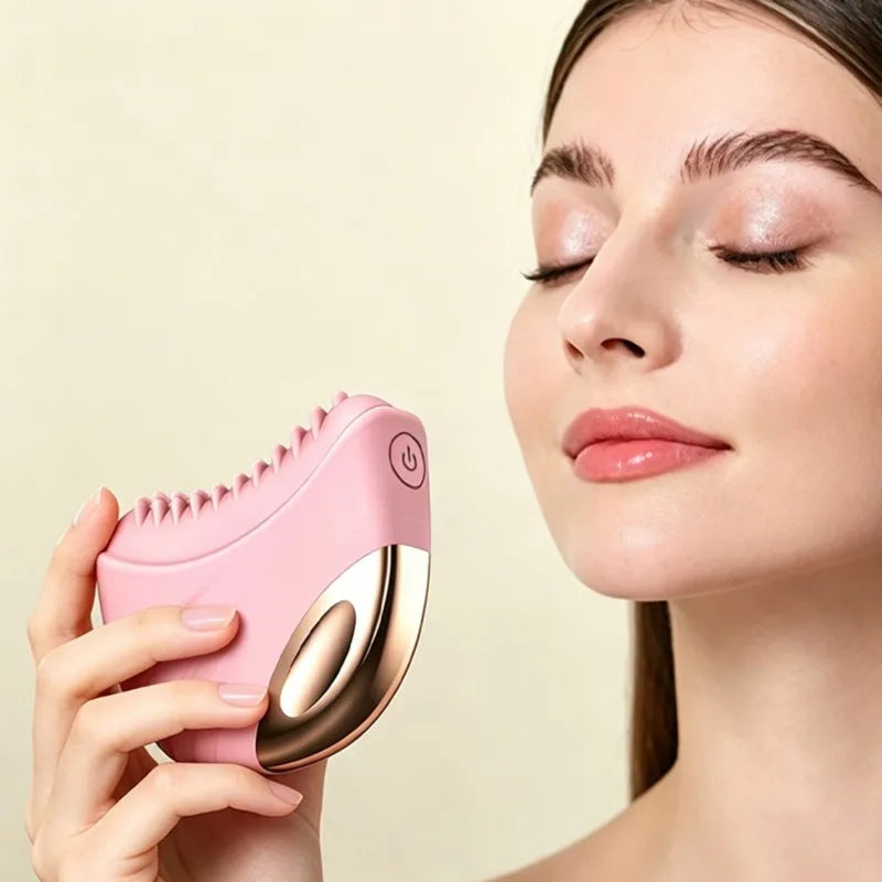 Silicone Lymphatic Drainage Face Brush and Gua Sha Massager