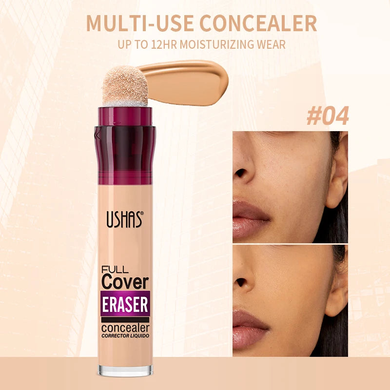 💄 USHAS 12-Color Liquid Concealer ✨ | Moisturizing Formula 💧 | Rotating Sponge Head 🖌️ | Long-Lasting & Lightweight 😍 | Multi-Use Foundation Makeup 💖