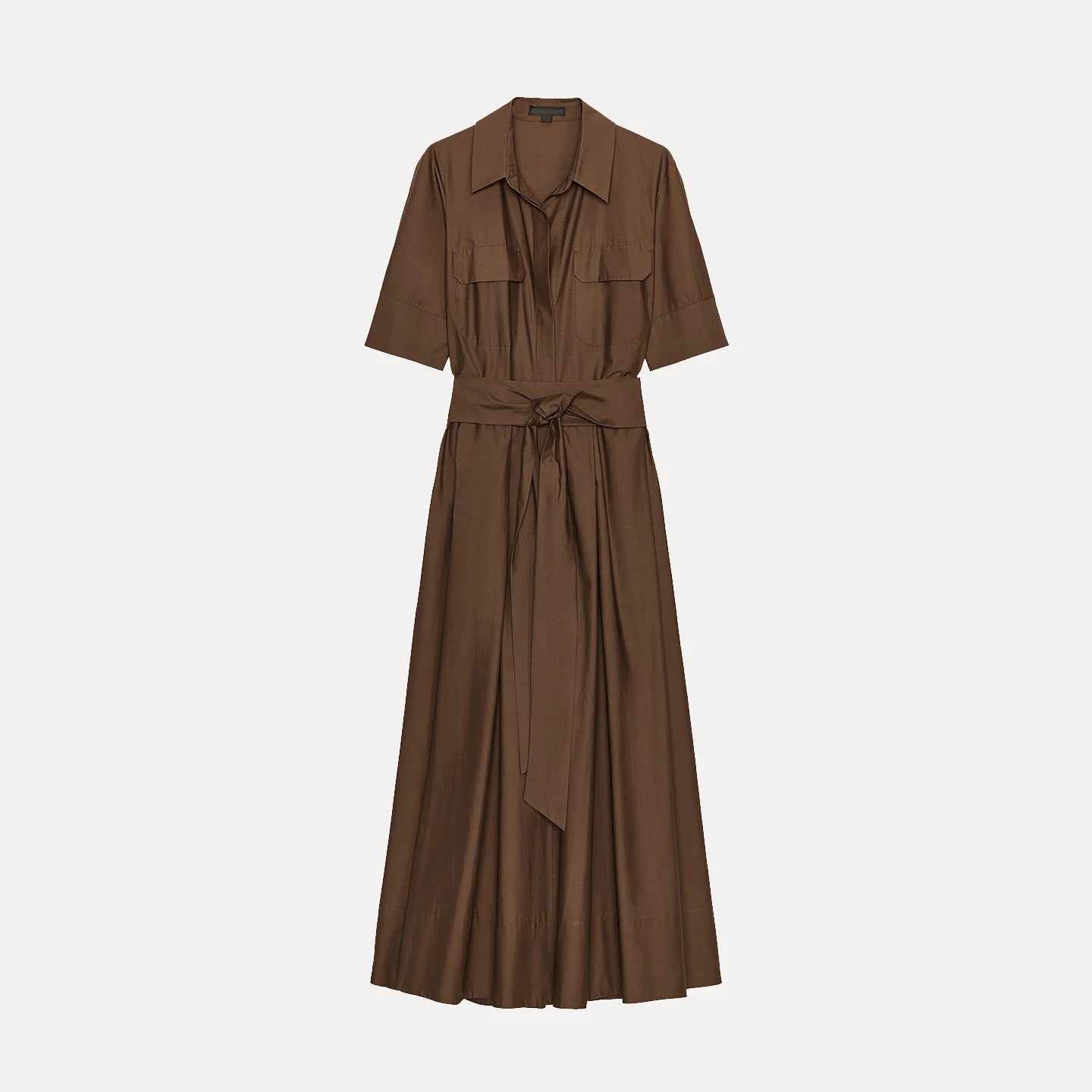 Women's Striped Shirt Dress - High Waist A-Line Short Sleeve Loose Fit