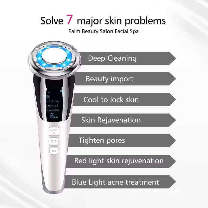 EMS Facial Massager with Microcurrent Deep Cleaning and Cool Compress