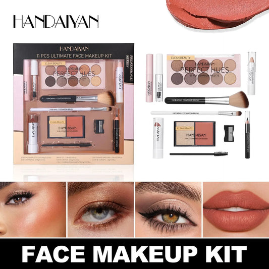 💄 Professional Makeup Kit (11 PCS) ✨ | Eyeshadow 🎨 | Contour 🌟 | Blusher 🌸 | Waterproof & Highly Pigmented 💎 | Smudge-Proof Face Cosmetics Collection 💖