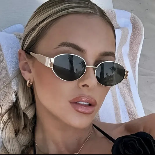 🕶️✨ TAFN Retro Steampunk Oval Sunglasses – Women’s Vintage UV400 Eyewear ✨🌸