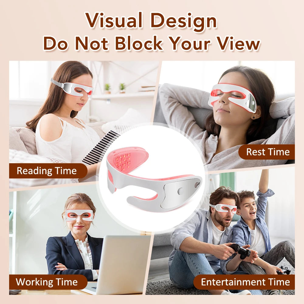 Professional 3D Eye Massager with Red Light Therapy – Designed to Relieve Eye Strain, Relax Muscles and Reduce the Appearance of Dark Circles