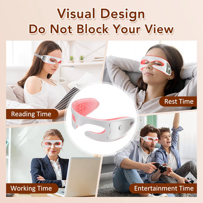 Professional 3D Eye Massager with Red Light Therapy – Designed to Relieve Eye Strain, Relax Muscles and Reduce the Appearance of Dark Circles