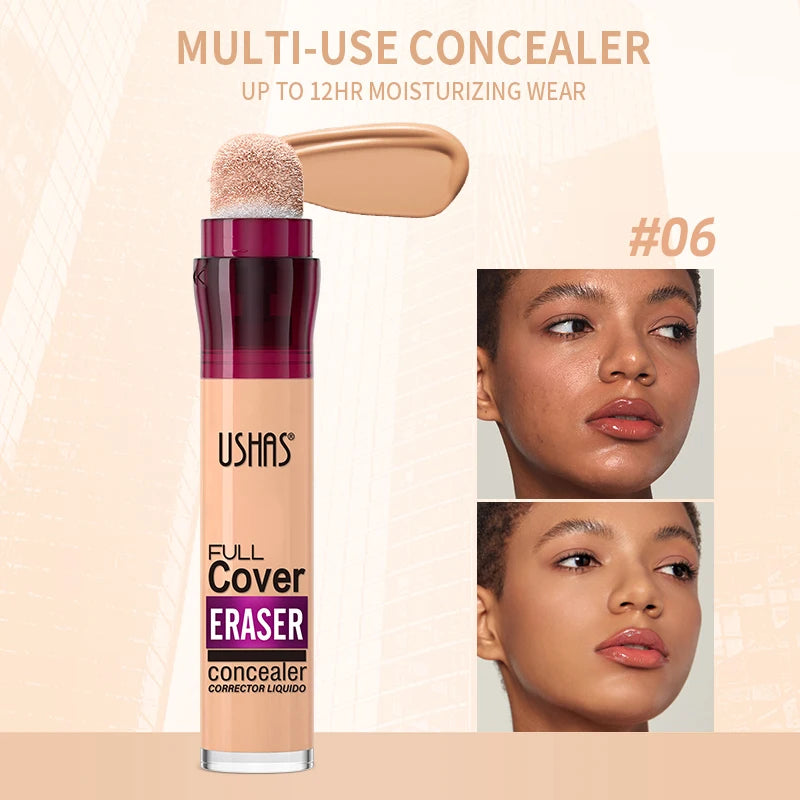 💄 USHAS 12-Color Liquid Concealer ✨ | Moisturizing Formula 💧 | Rotating Sponge Head 🖌️ | Long-Lasting & Lightweight 😍 | Multi-Use Foundation Makeup 💖