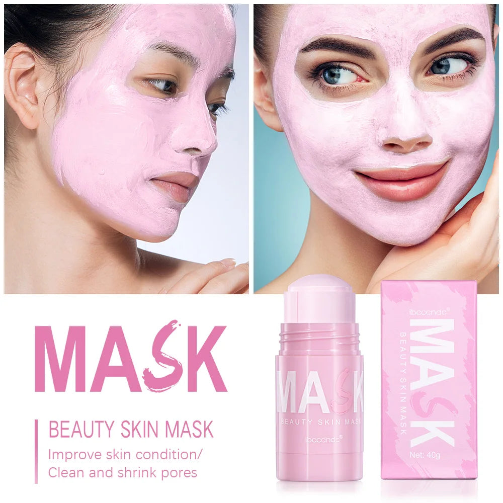 🌿 40g Face Cleansing Mask Stick 😍 | Green Tea 🍵 / Rose Extract 🌹 | Deep Moisturizing 💧 | Blackhead & Pore Care ✨ | Oil Control Film Mask 🛡️