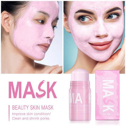 🌿 40g Face Cleansing Mask Stick 😍 | Green Tea 🍵 / Rose Extract 🌹 | Deep Moisturizing 💧 | Blackhead & Pore Care ✨ | Oil Control Film Mask 🛡️