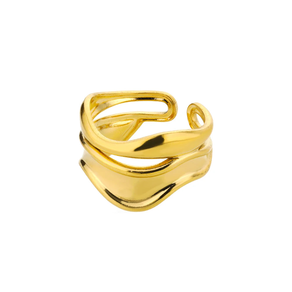 Gold Chunky Ball Ring – Adjustable
