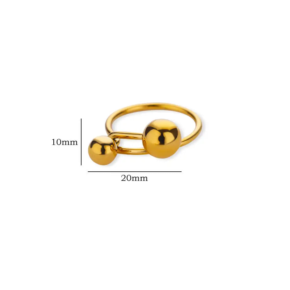 Gold Chunky Ball Ring – Adjustable
