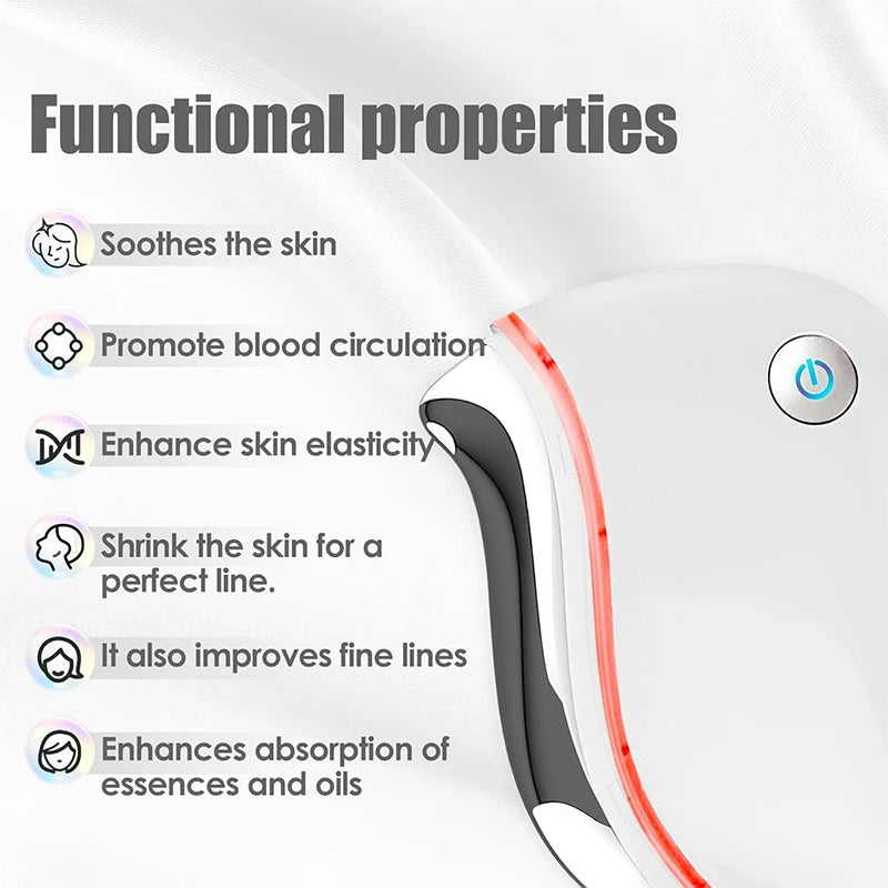 4-in-1 Electric Facial Gua Sha Massager with Heat and Red Light