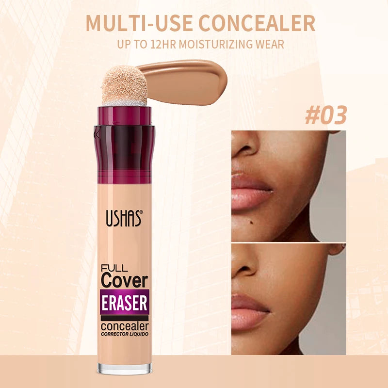 💄 USHAS 12-Color Liquid Concealer ✨ | Moisturizing Formula 💧 | Rotating Sponge Head 🖌️ | Long-Lasting & Lightweight 😍 | Multi-Use Foundation Makeup 💖