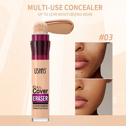 💄 USHAS 12-Color Liquid Concealer ✨ | Moisturizing Formula 💧 | Rotating Sponge Head 🖌️ | Long-Lasting & Lightweight 😍 | Multi-Use Foundation Makeup 💖
