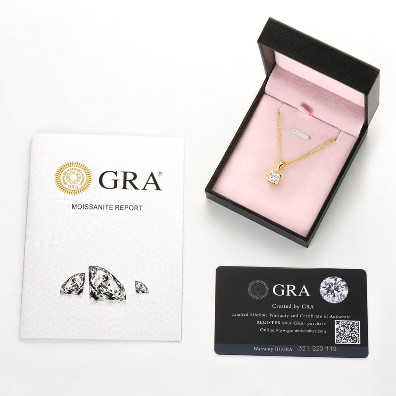 💎✨ Lnngy 6.5mm 1ct Round Moissanite Necklace – 925 Sterling Silver ✨💎