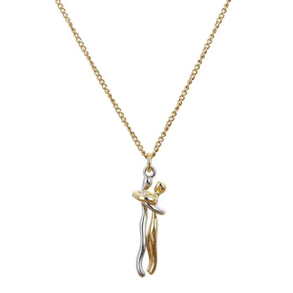 💖✨ Hip Hop Embrace Couple Pendant – Lovers’ Hug Necklace ✨💖