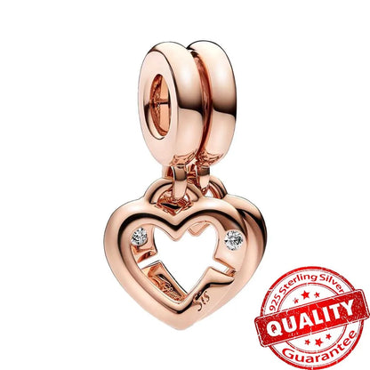 🌟💎 Classic 925 Sterling Silver Rose Gold Charms Collection 💎🌟