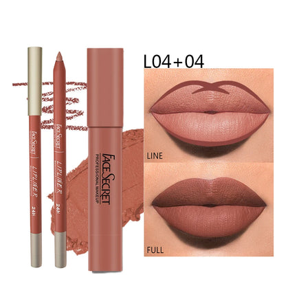 💄 Matte Lip Liner & Lipstick Set ✨ | Waterproof & Long-Lasting 💧 | Soft Matte Finish 🌸 | Bold Color Rendering 🎨 | Women’s Makeup Cosmetics 💖
