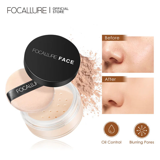 🌸 FOCALLURE 9-Color Loose Powder – Brightening, Oil-Control, Long-Lasting & Waterproof Setting Powder 💎✨