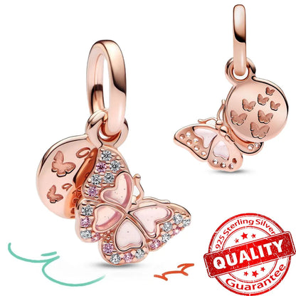 🌟💎 Classic 925 Sterling Silver Rose Gold Charms Collection 💎🌟