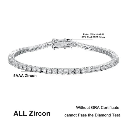💎✨ NeeTim 2.5mm Moissanite Tennis Bracelet – 925 Sterling Silver White Gold Plated ✨💎