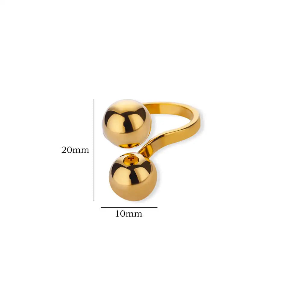 Gold Chunky Ball Ring – Adjustable