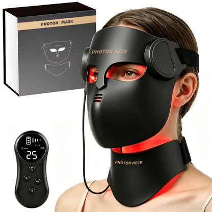 LED Face and Neck Mask with Red Light and Infrared Therapy