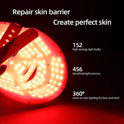 Wireless 7 Colors LED Face & Neck Mask 🌈💆‍♀️✨ | Photon Skin Rejuvenation & Repair 💡🧖‍♀️ | Facial Beauty SPA Mask 🏵️💖 | Neck Wrinkle Remover & Skin Care 🔥👩‍⚕️💎