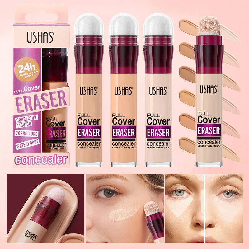 💄 USHAS 12-Color Liquid Concealer ✨ | Moisturizing Formula 💧 | Rotating Sponge Head 🖌️ | Long-Lasting & Lightweight 😍 | Multi-Use Foundation Makeup 💖