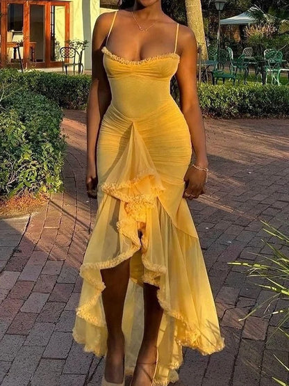 Women's Backless Strap Maxi Dress - Elegant Beach Summer Style