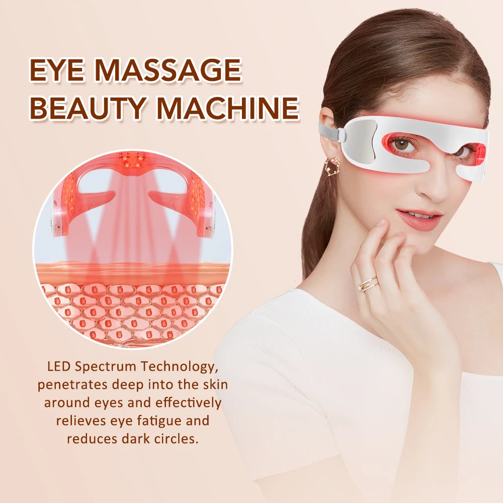 Professional 3D Eye Massager with Red Light Therapy – Designed to Relieve Eye Strain, Relax Muscles and Reduce the Appearance of Dark Circles