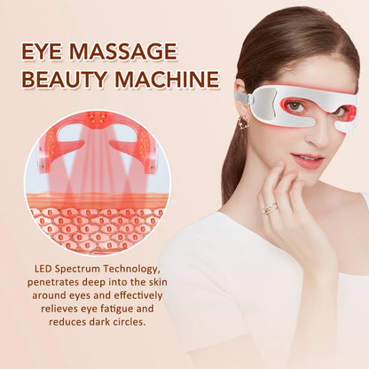 Professional 3D Eye Massager with Red Light Therapy – Designed to Relieve Eye Strain, Relax Muscles and Reduce the Appearance of Dark Circles