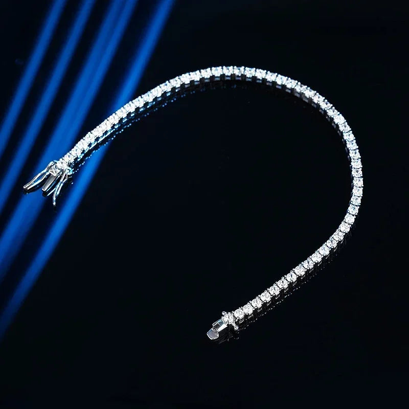 💎✨ NeeTim 2.5mm Moissanite Tennis Bracelet – 925 Sterling Silver White Gold Plated ✨💎