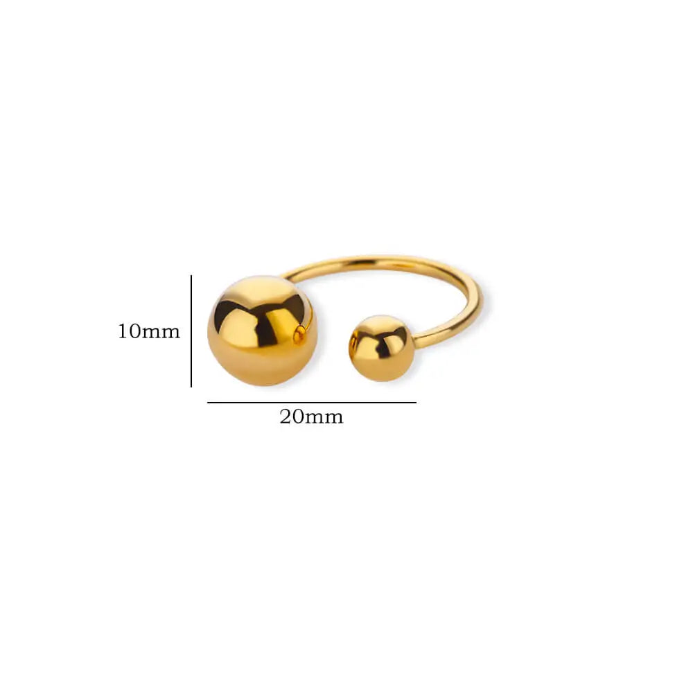 Gold Chunky Ball Ring – Adjustable