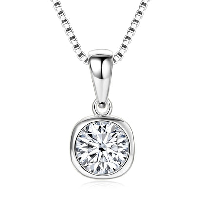 💎✨ Lnngy 6.5mm 1ct Round Moissanite Necklace – 925 Sterling Silver ✨💎