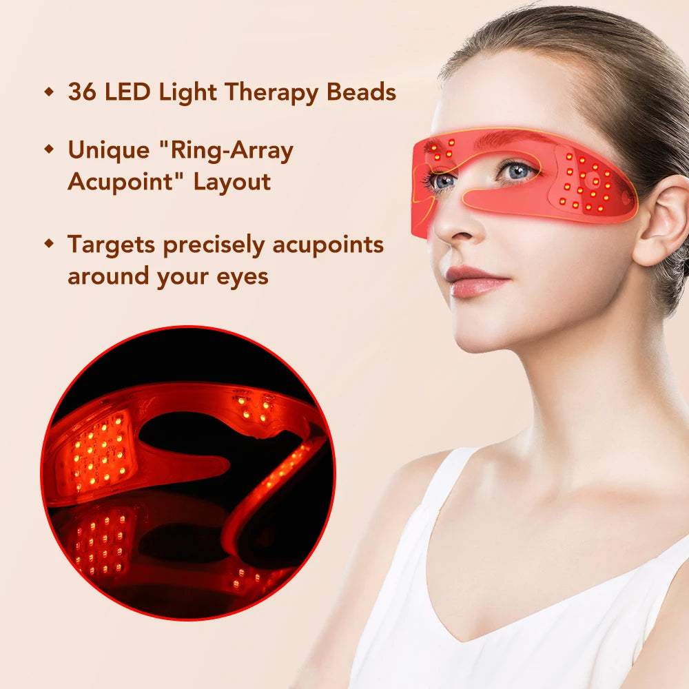 Professional 3D Eye Massager with Red Light Therapy – Designed to Relieve Eye Strain, Relax Muscles and Reduce the Appearance of Dark Circles